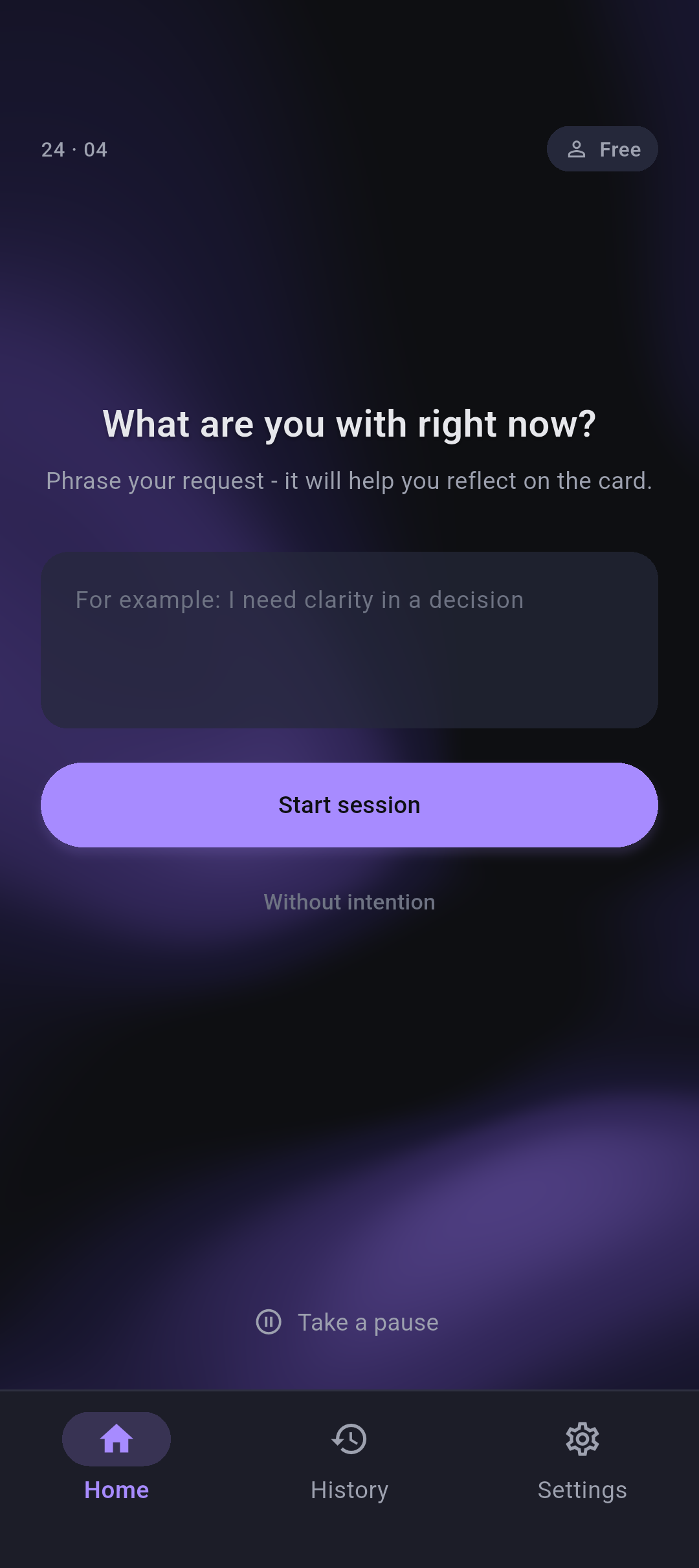 Echofy home screen